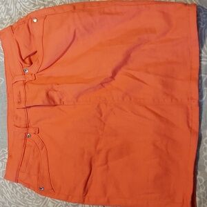 Venus stretch jean skirt 17 inches long.